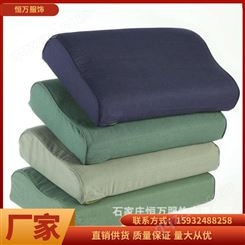 恒万服饰厂家 应急救灾 绿色棉枕头 生产，工厂批发