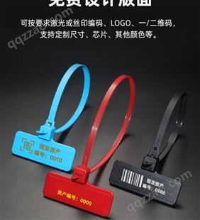 rfid扎带电子标签超高频6C芯片尼龙塑料捆绑带防伪防拆防调包标牌